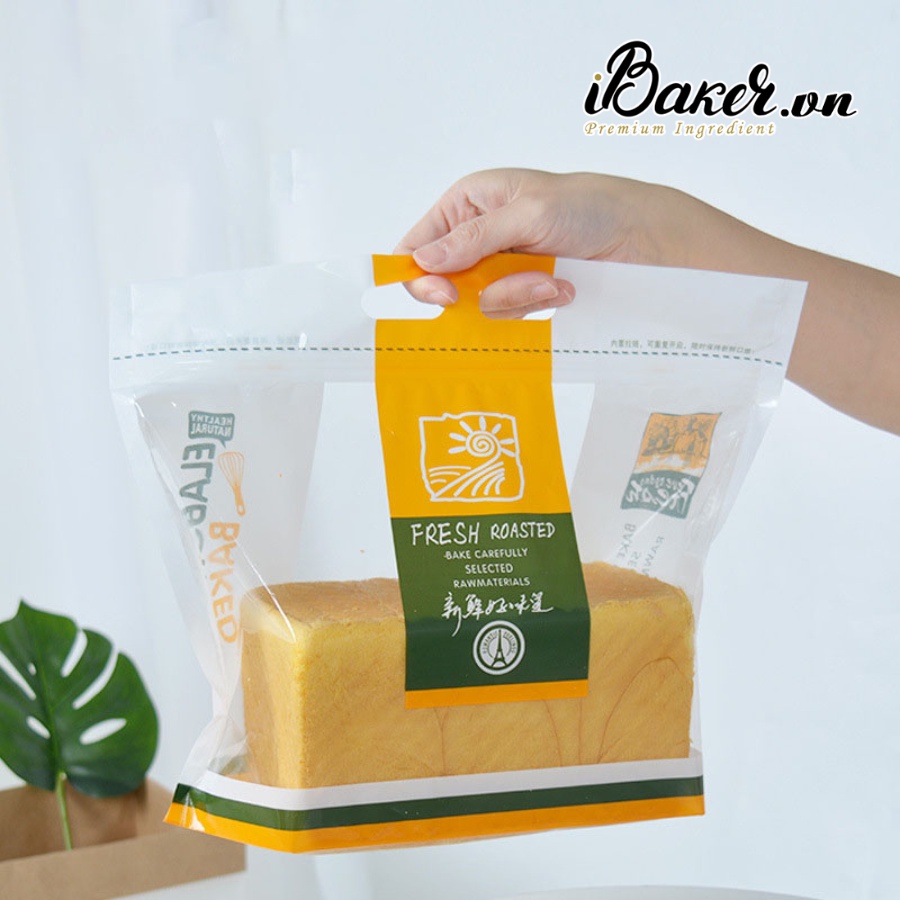Túi zip bánh mì trong suốt size 32x26.5x19cm, đựng bánh mì, nhiều mẫu