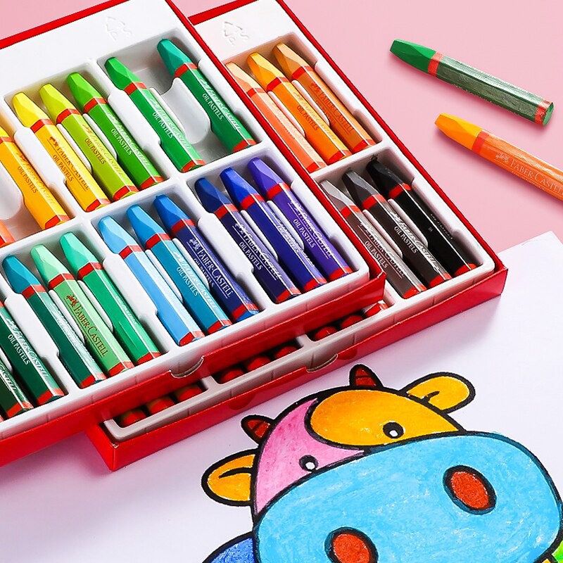 Màu Sáp Dầu Faber-Castell Oil Pastel + Chuốt và Dụng Cụ Nối Dài