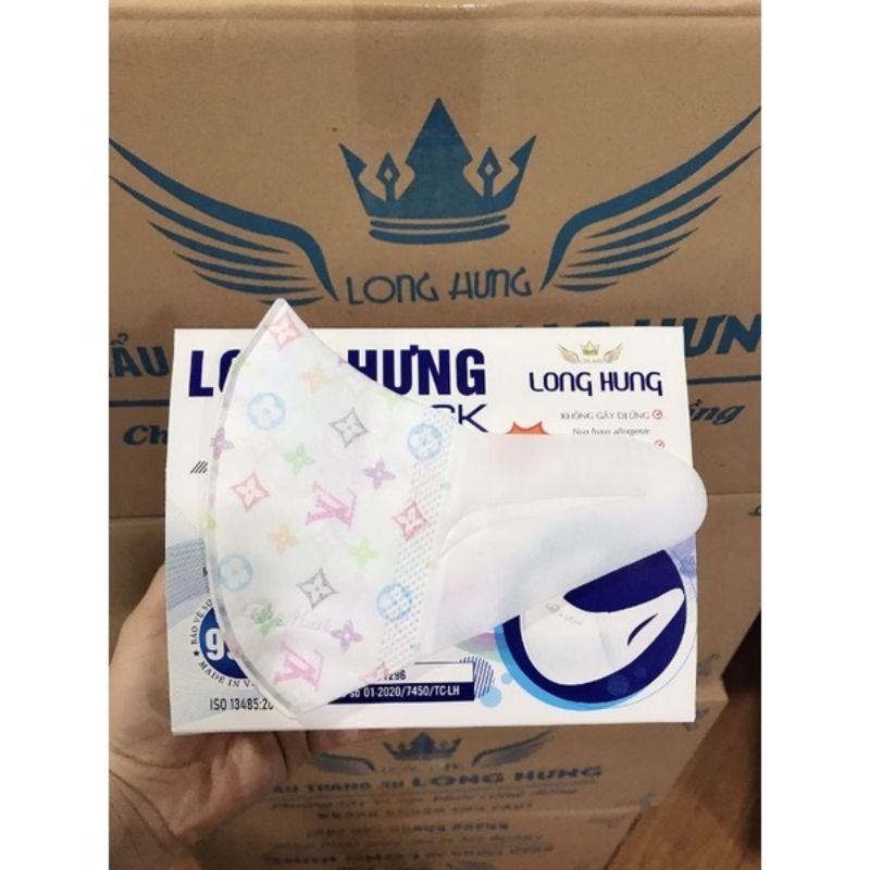 (Hot) Hộp 50 chiếc khẩu trang 3D Mask chữ LV 7 màu đẹp