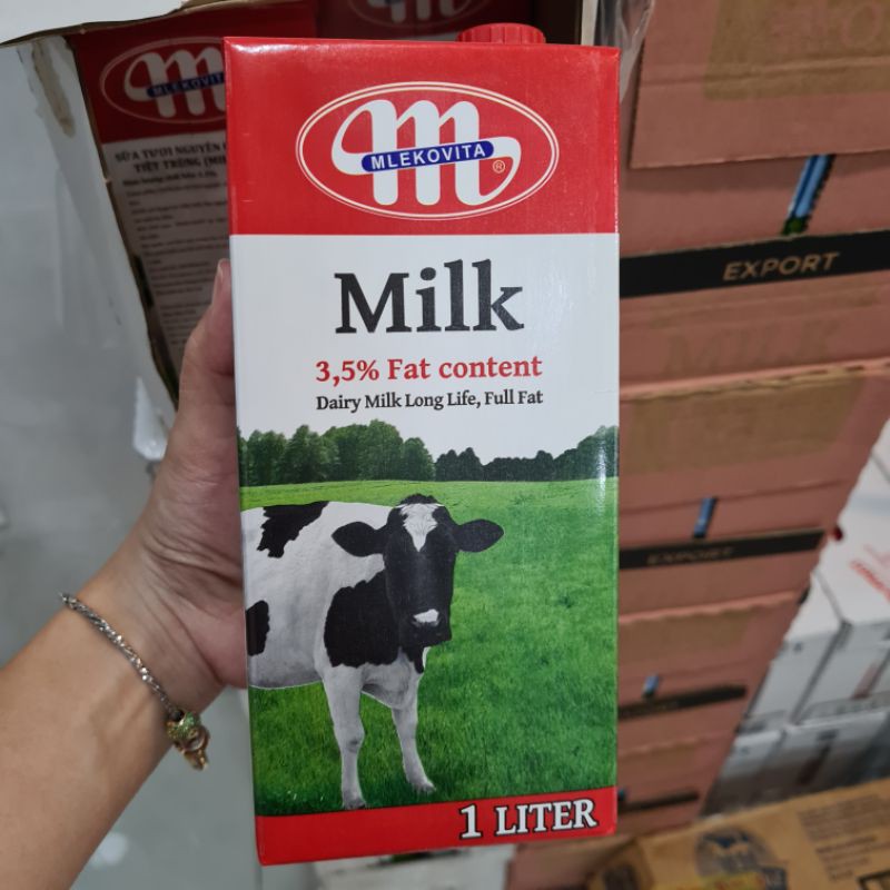 Sữa Tươi Mlekovita nguyên kem thùng 12 hộp 1L date 2022 thumbnail