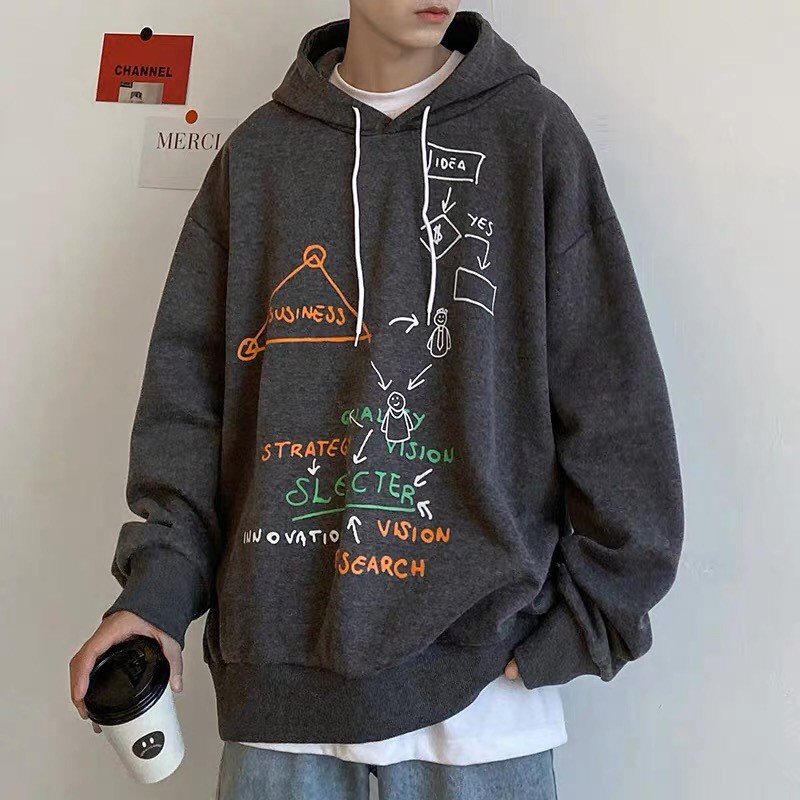 Áo hoodie unisex nỉ form rộng Toán Học, nam nữ ullzang WIND