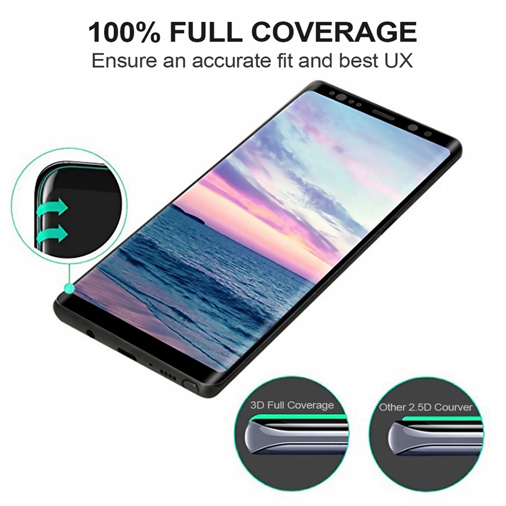 Kính cường lực cong 3D bảo vệ màn hình chống trầy xước cho Samsung Galaxy S8 Plus