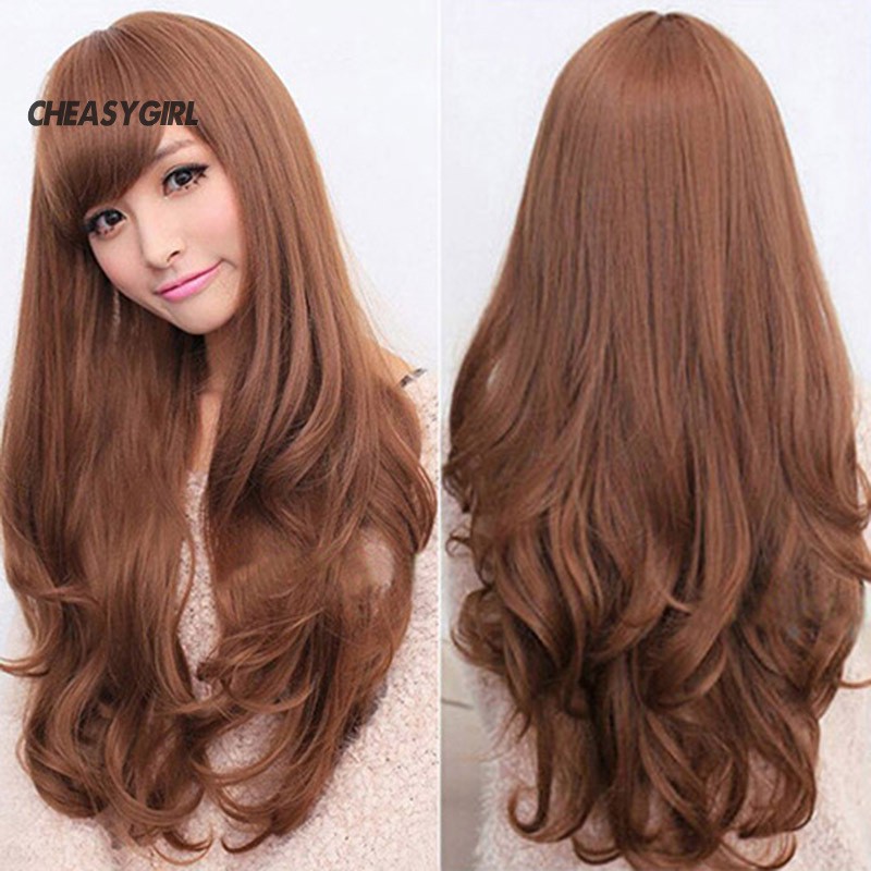 ♤CH Women Fashion Lolita Curly Wavy Long Full Wig Heat Resistant Cosplay Party Hair