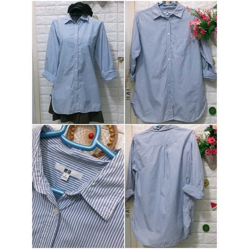 Áo sơ mi sọc đẹp gái dưới 60 kg