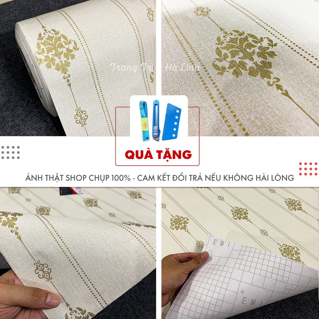 Giấy dán tường hoa văn cổ điển cao cấp decal dán tường sẵn keo dán tường phòng ngủ nhiều mẫu đẹp giá rẻ