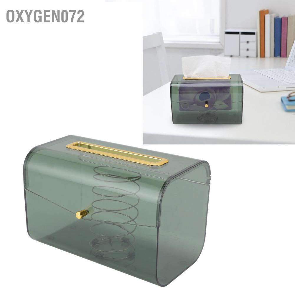 Oxygen072 Oxygen072 Hộp đựng khăn giấy có viền lò xo trong suốt mịn hơn Giá giữ mặt hình chữ nhật cho nhà bếp phòng ngủ tắm