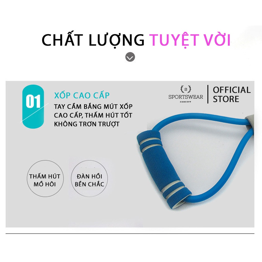 Dây kéo đàn hồi tập luyện yoga gym kéo căng cơ gọn nhẹ Sportswear Concept tác động giảm mỡ lên hầu hết các nhóm cơ toàn