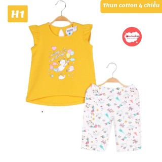 Đồ bộ bé gái yoyo hình thú từ 10-43kg. Chất thun cotton 4 chiều, giặt không vỡ hình- Tomchuakids.