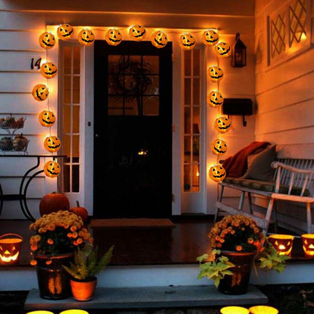 Bộ 10 Đèn Led Hình Quả Bí Ngô Dùng Trang Trí Halloween