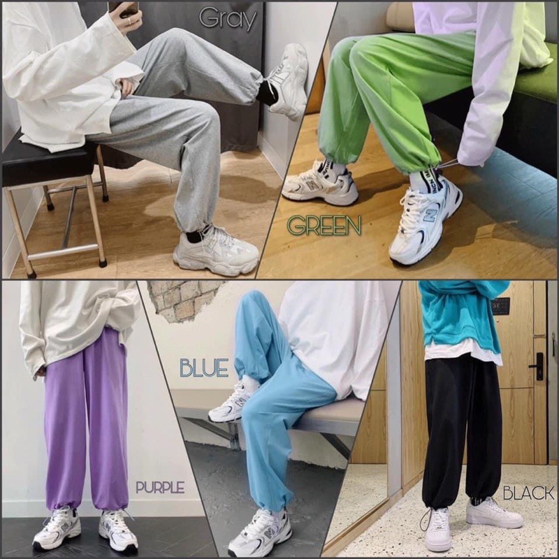 Quần long basic pants ống suông dáng dài - quần jogger trơn dài ống suông nhiều màu