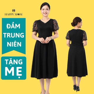 Đầm Trung Niên Cho Mẹ thiết kế ôm dáng cực đẹp họa tiết sang trọng FULL SIZE Happy Mom Đầm tặng mẹ