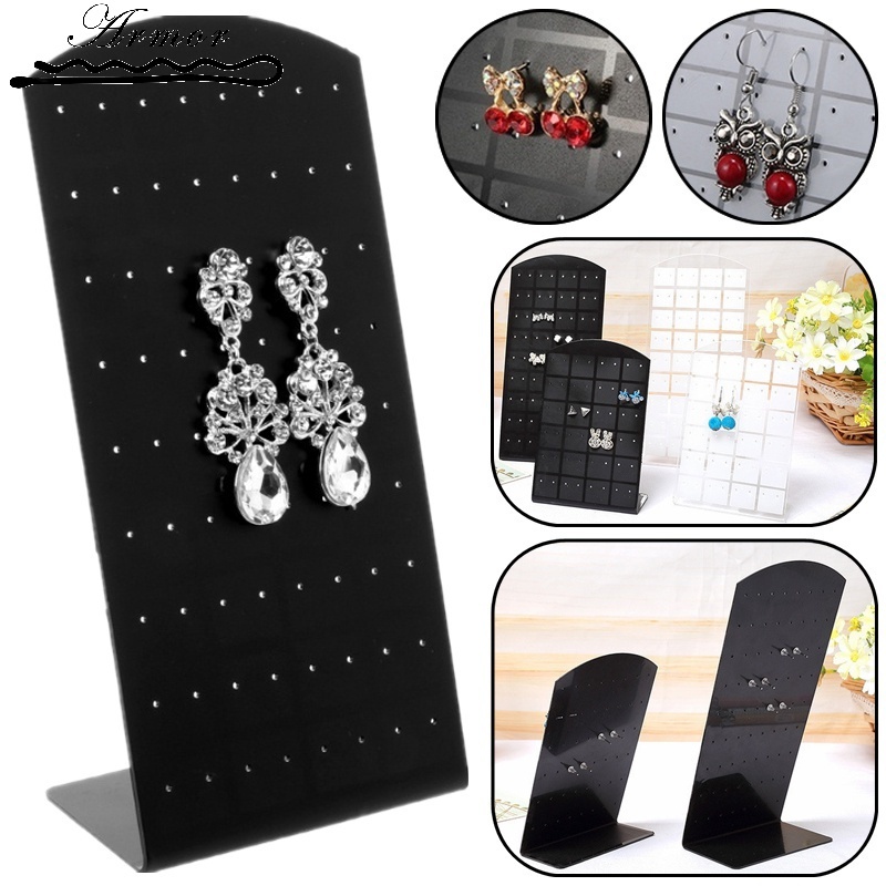 Giá Đỡ Trưng Bày Trang Sức 48/72 Lỗ Bằng Nhựa Màu Đen Nhiều Tầng Trưng Bày Thời Trang Đơn Giản Chất Lượng Cao