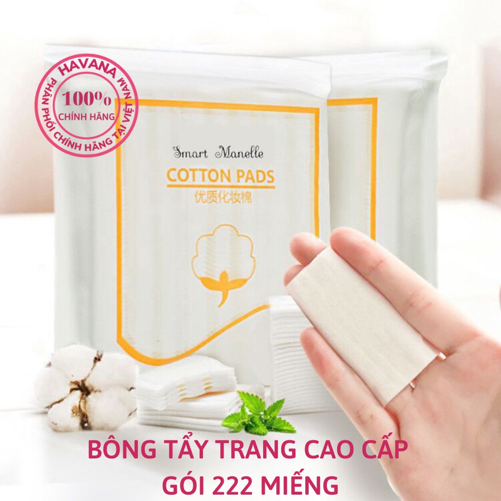 Bông tẩy trang 222 miếng Cotton Pads SMART MANELLE sản phẩm chính hãng