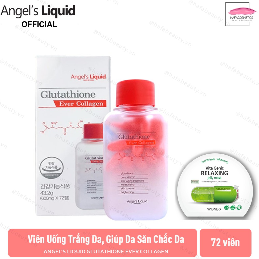 Viên Dưỡng Trắng Da Angel's Liquid Glutathione Collagen (Giúp da săn chắc, đàn hồi) + Tặng 1 Mặt Nạ BNBG (Ngẫu Nhên)