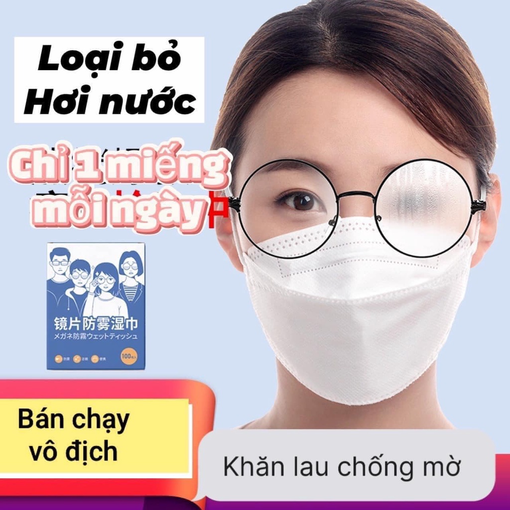 Khăn Lau Kính Nano Chống Bám Hơi Nước Miếng Lau Kính Chống Sương Mù Kính Cận Giấy Lau Kính Chống Mờ Sương