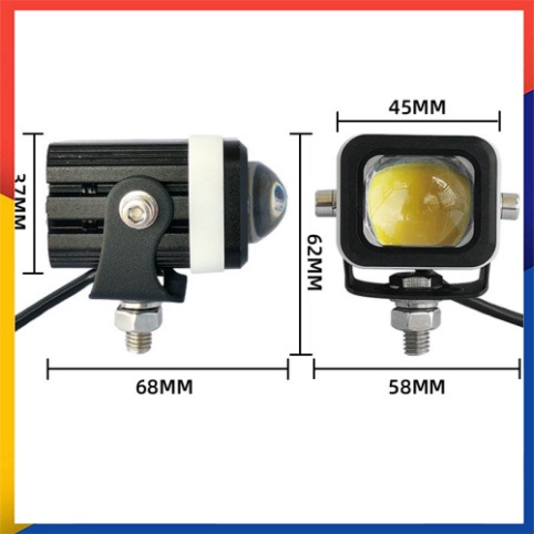 Đèn Led Trợ Sáng mini 2 màu MA Racing chính hãng  mã M1.0- giá 1 bóng