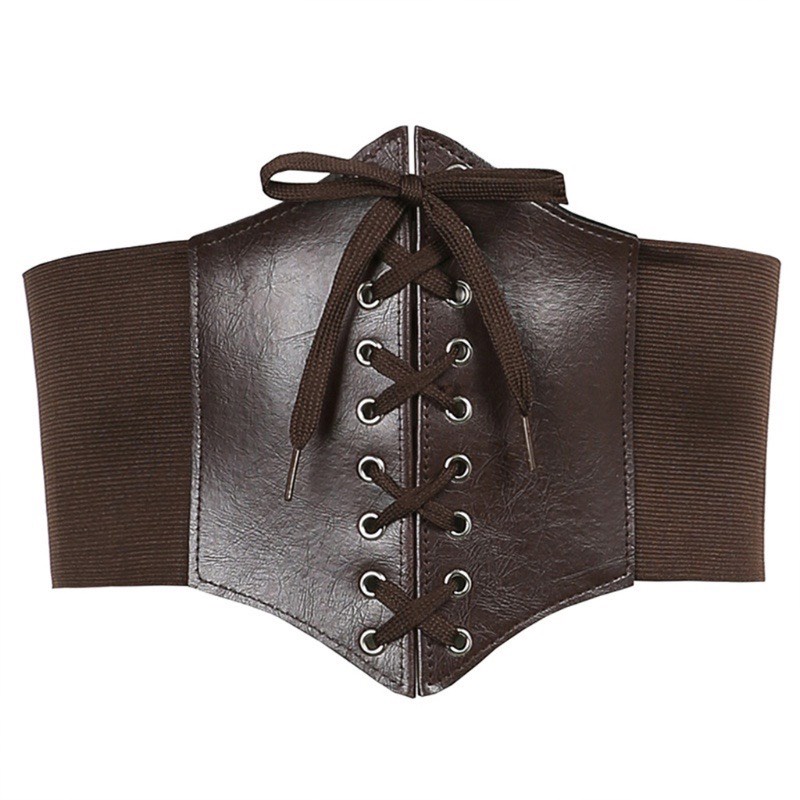 Đai lưng corset đan dây Bingshop chất liệu da pha chun co giãn tốt