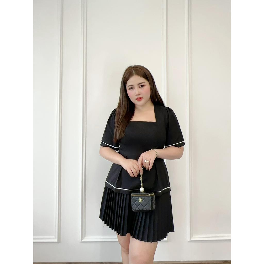 Áo bigsize nữ kiểu cổ vuông peplum viền áo dự tiệc đi chơi 50-90kg