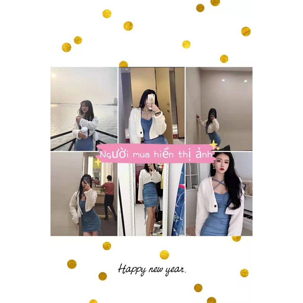 [Mã FADIRECT20 giảm 20K đơn 150K] Set Đầm Len Cổ Yếm Và Áo Khoác Dài Tay Phong Cách Âu Mỹ Dành Cho Nữ | BigBuy360 - bigbuy360.vn