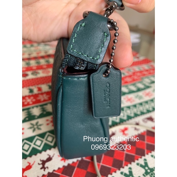 Túi Coach đeo vai cầm tay xanh ngọc AUTHENTIC
