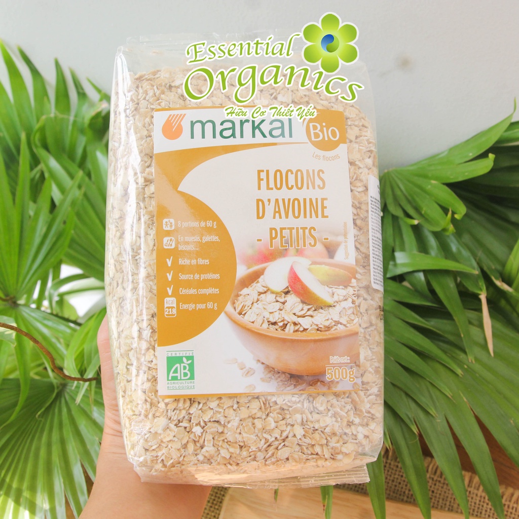 Yến mạch hữu cơ cán dẹp organic rolled oats Markal 500g - Ngũ cốc yến mạch giảm cân cho mẹ, ăn dặm cho bé