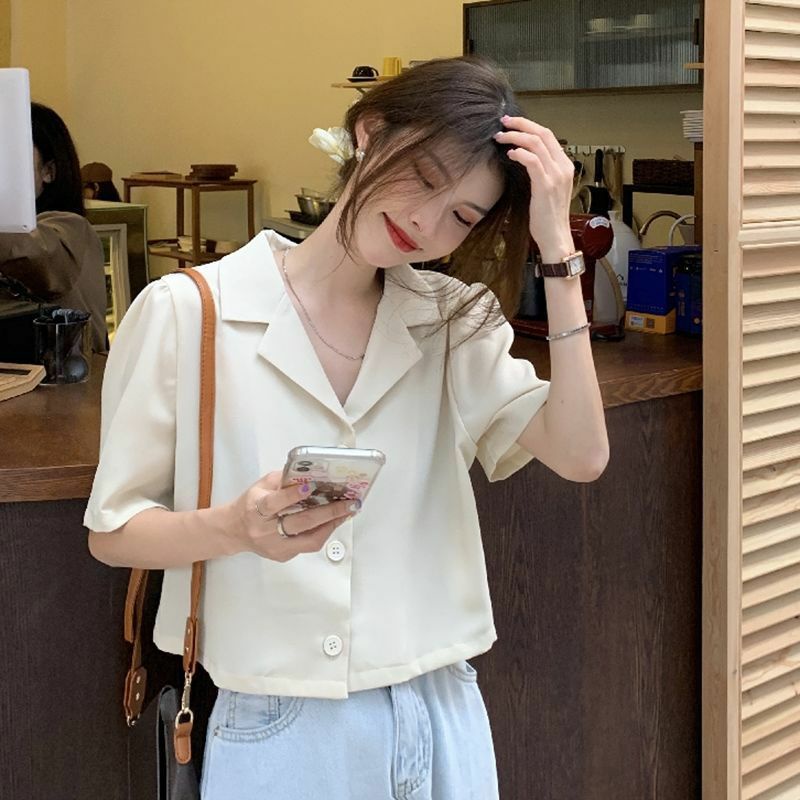 Áo Sơ Mi Nữ Tay Ngắn Form Rộng Cá Tính Thời Trang Hàn Quốc