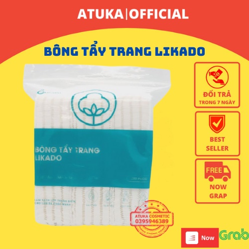 Bông tẩy trang Likado 3 lớp 2 mặt chất liệu Cotton túi 222 miếng( 1 túi)