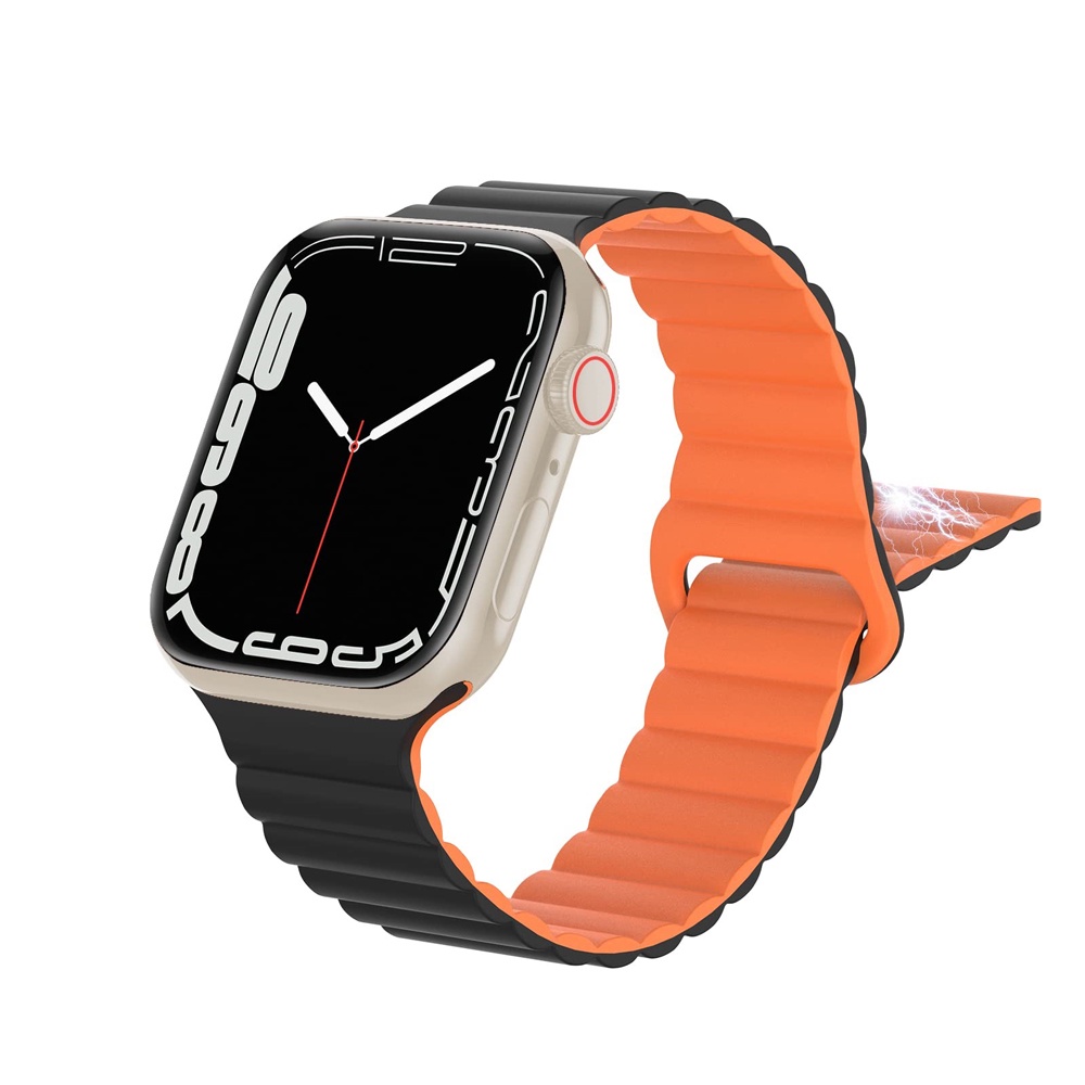 Dây Đeo Silicone Khóa Nam Châm Cho Đồng Hồ Thông Minh Apple Watch ultra 49mm 45mm 44mm 41mm 40Mm