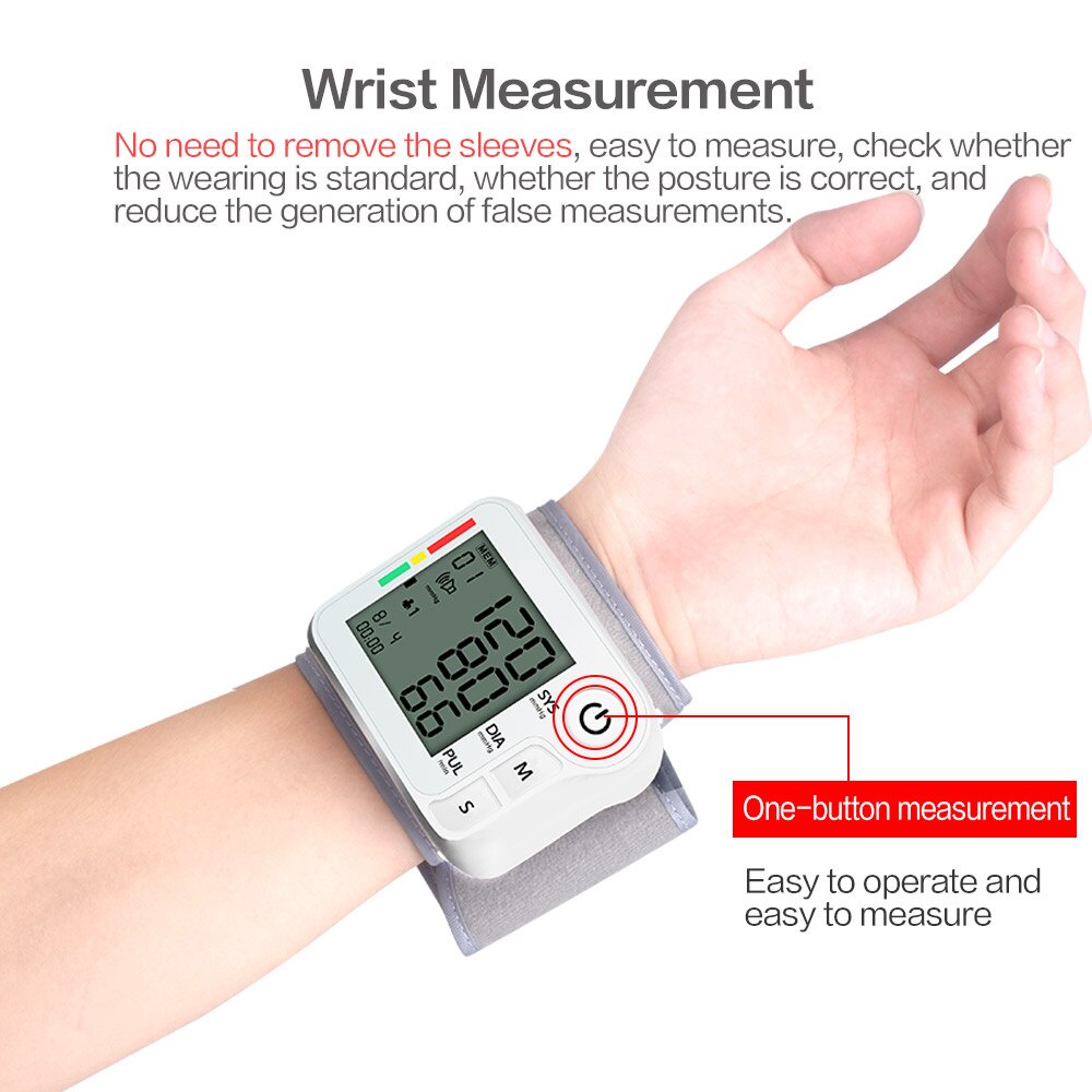 [Hàng mới về] Set máy đo huyết áp đeo cổ tay màn hình lcd