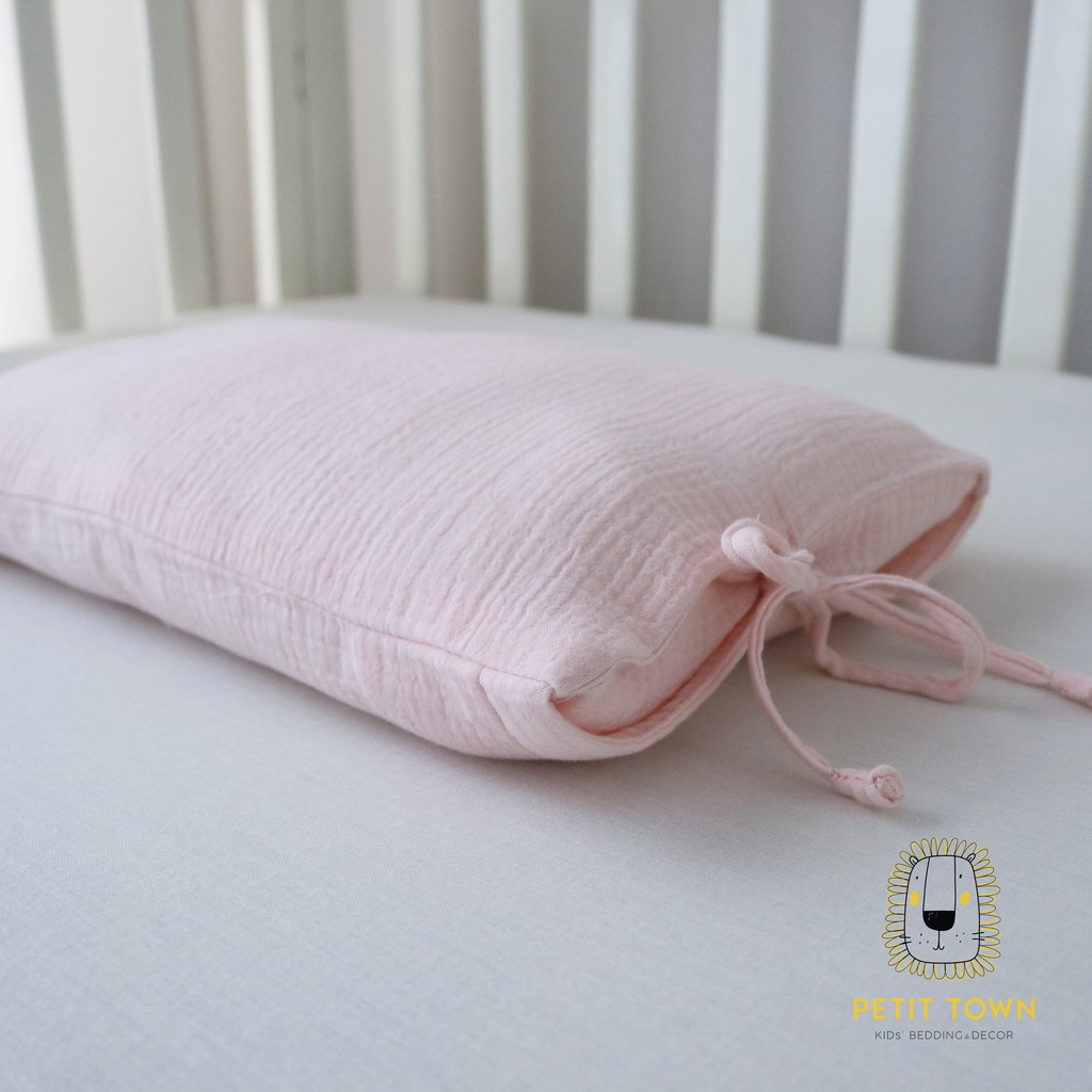 Gối trẻ em, gối em bé, vải xô muslin, handmade, gối nằm trẻ em