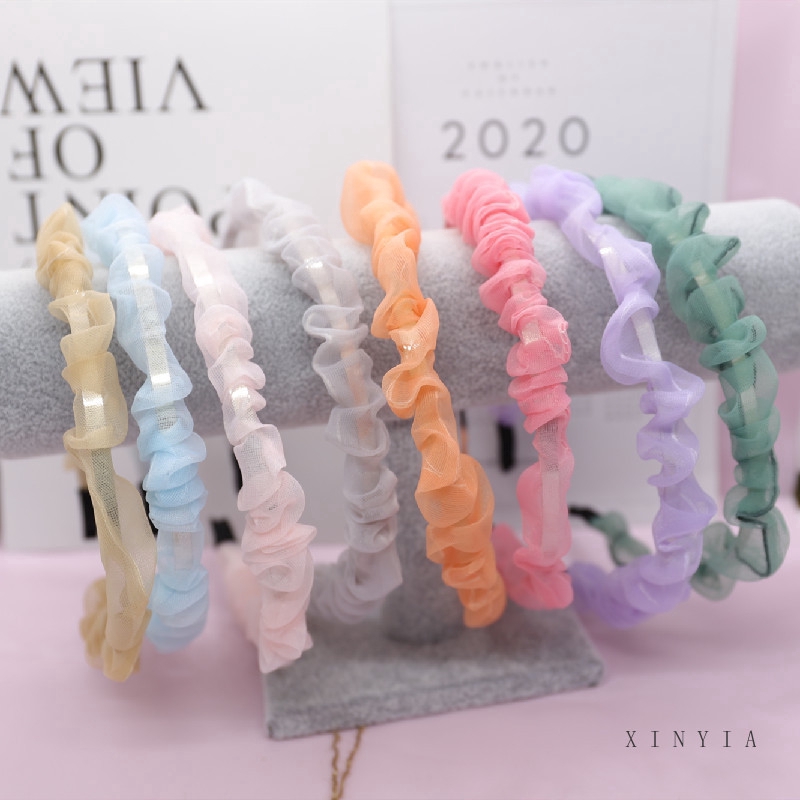 Băng đô chiffon một màu đơn giản thời trang thời trang Hàn Quốc