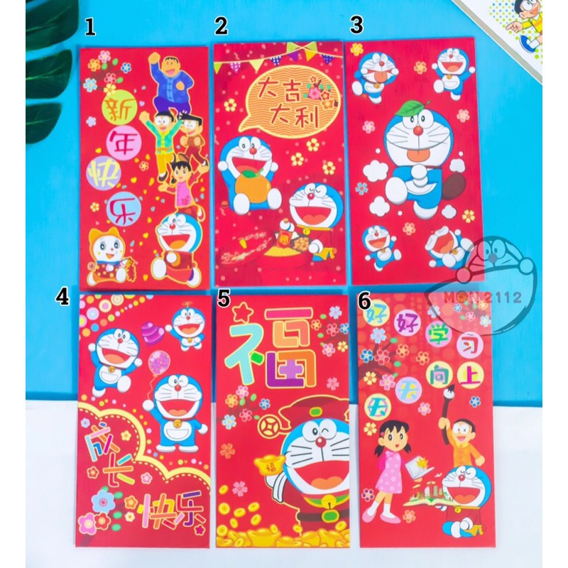Set 10 bao lì xì Doraemon Doremon Tết size dài loại dày cao cấp | BigBuy360 - bigbuy360.vn