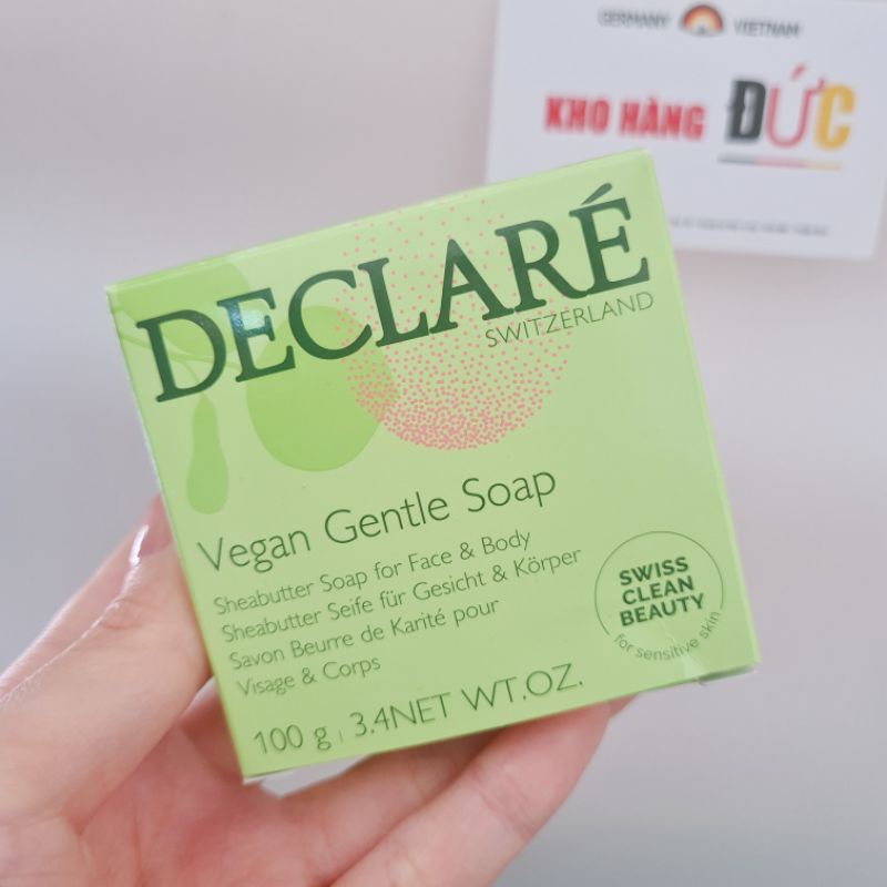 Declare Vegan gentle soap bánh xà phòng cho mặt và cơ thể, 100g
