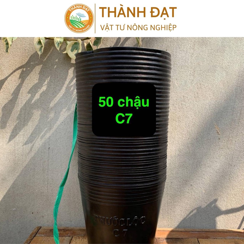 50 Bầu ươm cây cứng C7, chậu nhựa đen trồng cây, ươm cây hàng tốt