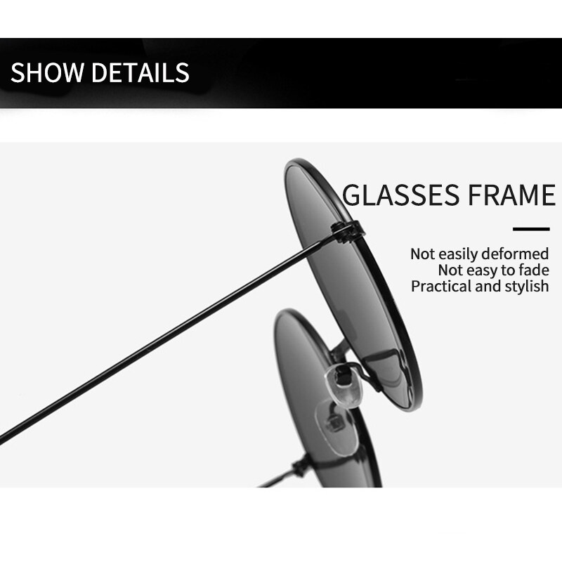 Kính Mát Gọng Kim Loại Tròn Thiết Kế Đơn Giản Thời Trang