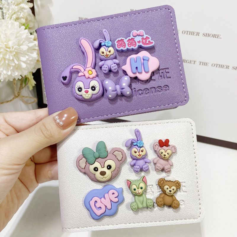 Ví Da Đựng Bằng Lái Xe Hai Trong Một Hình Gấu Dâu Tây Dễ Thương Sáng Tạo Bảo Vệ Bằng Lái Xe Cho Nữ Lad