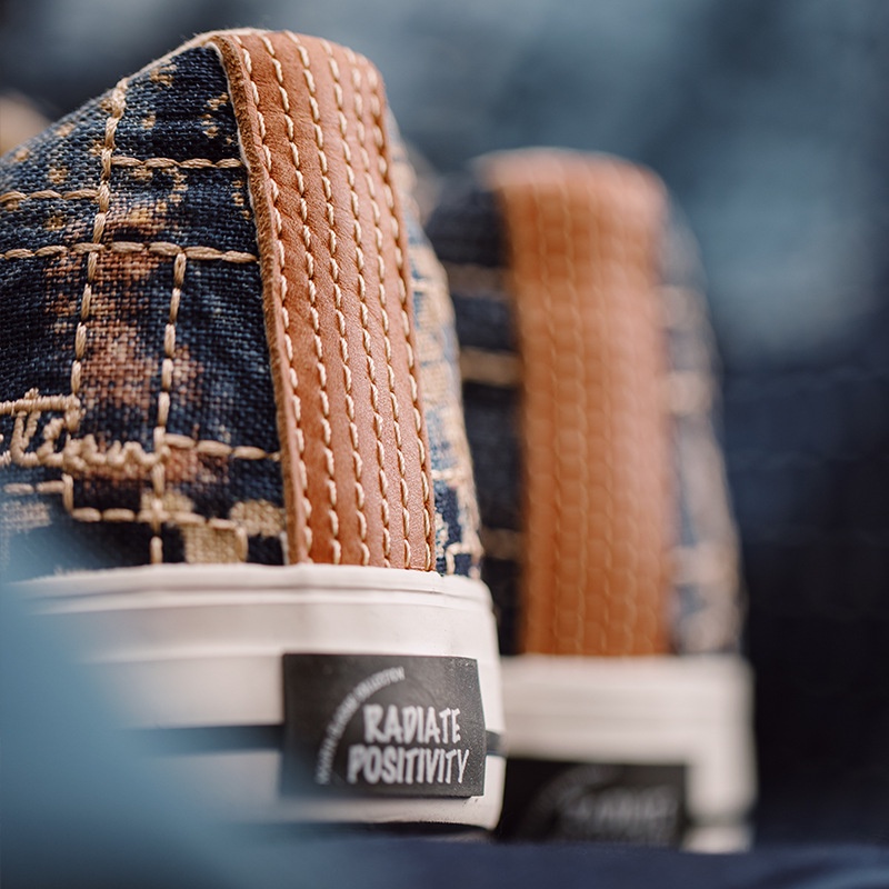 Giày thể thao MADEN vải canvas cổ thấp in họa tiết hoa phong cách Nhật Bản thời trang mùa hè 2022 dành cho nam