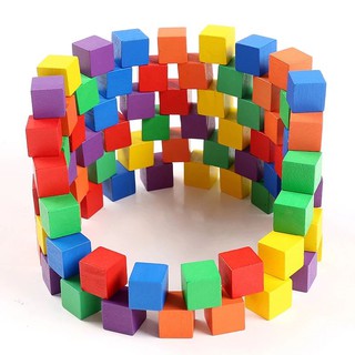 100 khối vuông Cube gỗ nhiều màu