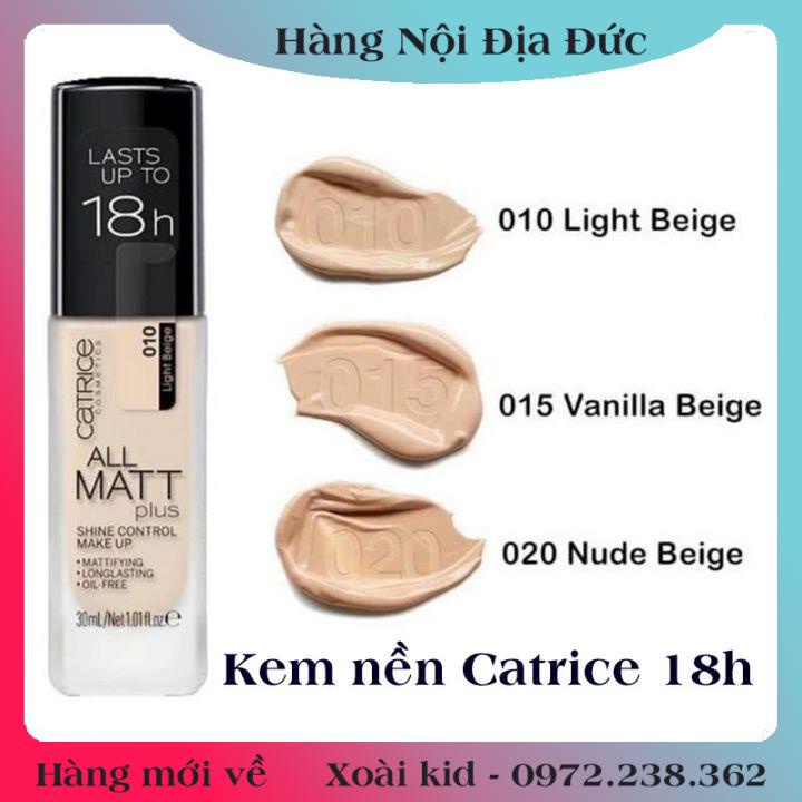 [auth] Kem Nền Kiềm Dầu Catrice All Matt Plus 18h Mỏng Mịn -Nội địa Đức Đủ Bill [Hot]