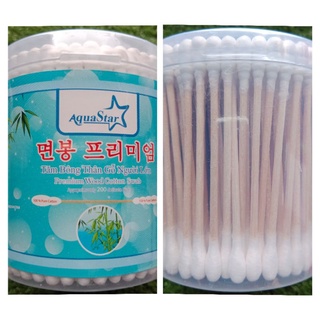 Tăm Bông ráy tai thân gỗ AquaStar ( hũ/ 200 cây)