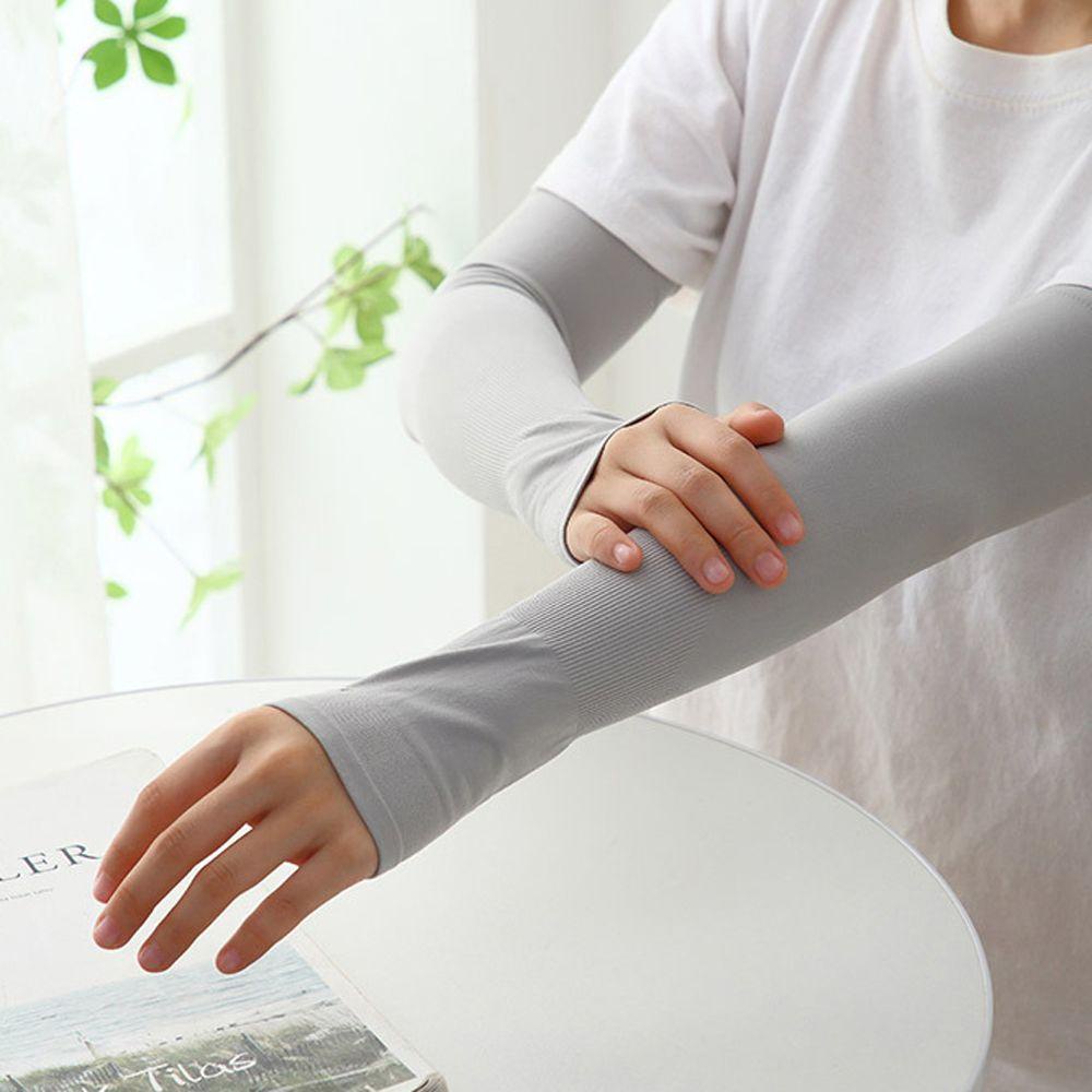Găng Cánh Tay Dài Chống Nắng Màu Trơn Giữ Ấm Thiết Kế Đơn Giản Dành Cho Nữ