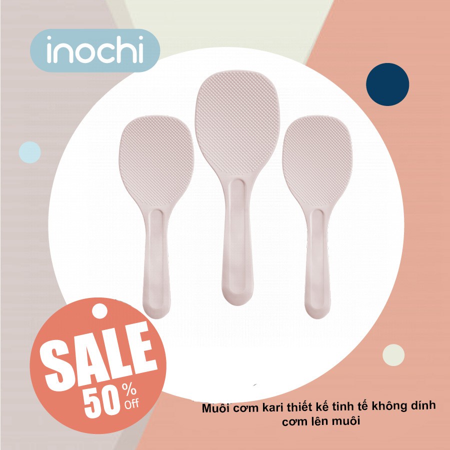 Thìa nhựa Xới Cơm Đế Đứng Sendai inochi Cao Cấp Tiêu Chuẩn Nhật