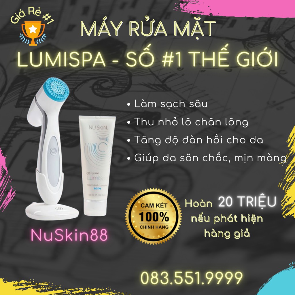 [ CHÍNH HÃNG 100% ] ( Có Bảo Hành) Máy Rửa Mặt LumiSpa Nuskin + Sữa rửa mặt | BigBuy360 - bigbuy360.vn