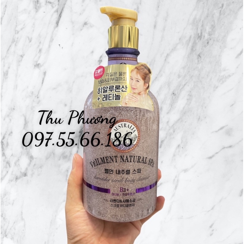 SỮA TẮM CHỨA HẠT MASSAGE ON THE BODY LG NHẬP KHẨU TỪ HÀN QUỐC 600ml ( hương hoa lavender)