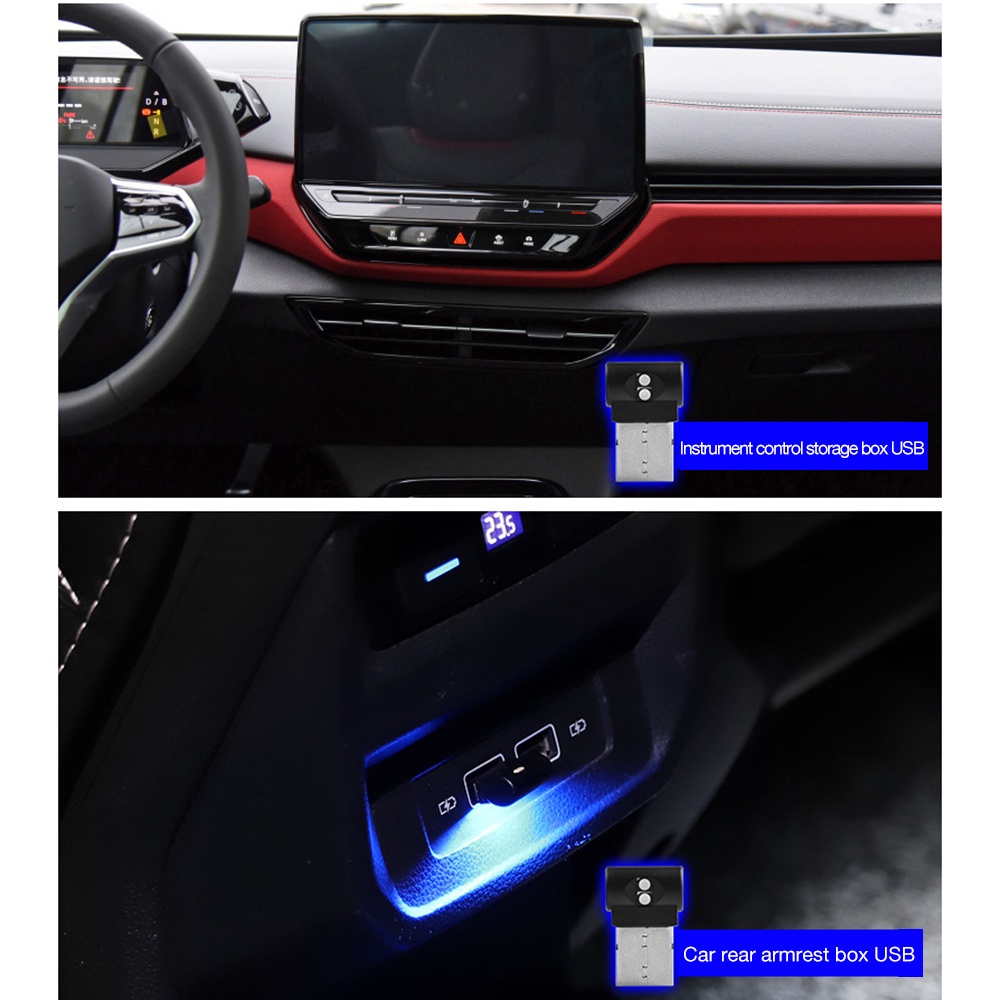 1 Đèn LED USB Mini 7 Màu Trang Trí Nội Thất Xe Hơi / Tàu Thuyền