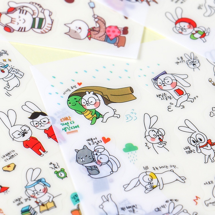 6 chiếc / gói Sticker Dán Trang Trí Họa Tiết Hoạt Hình Dùng Làm Quà Tặng
