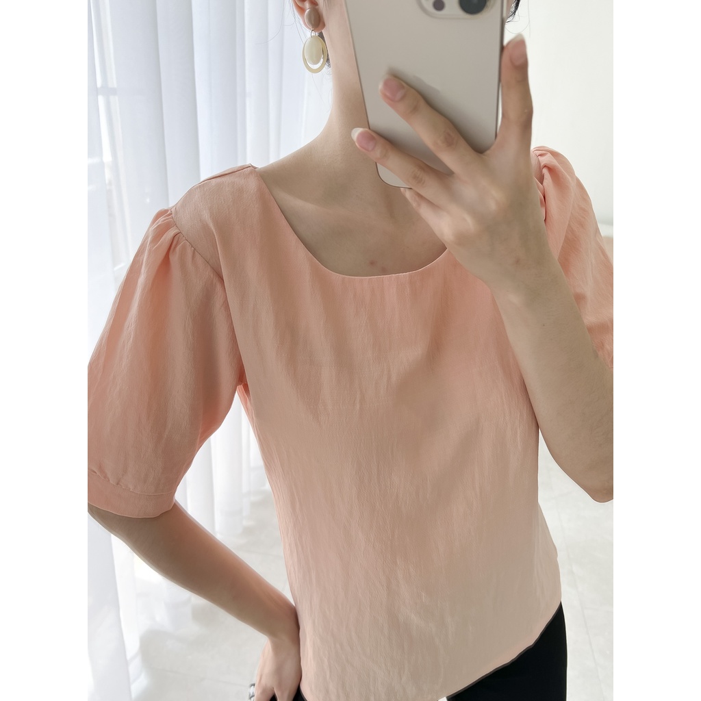 Áo kiểu nữ thiết kế thời trang Eden dáng suông tay ngắn chất liệu xô linen không nhăn thoáng mát - ASM177