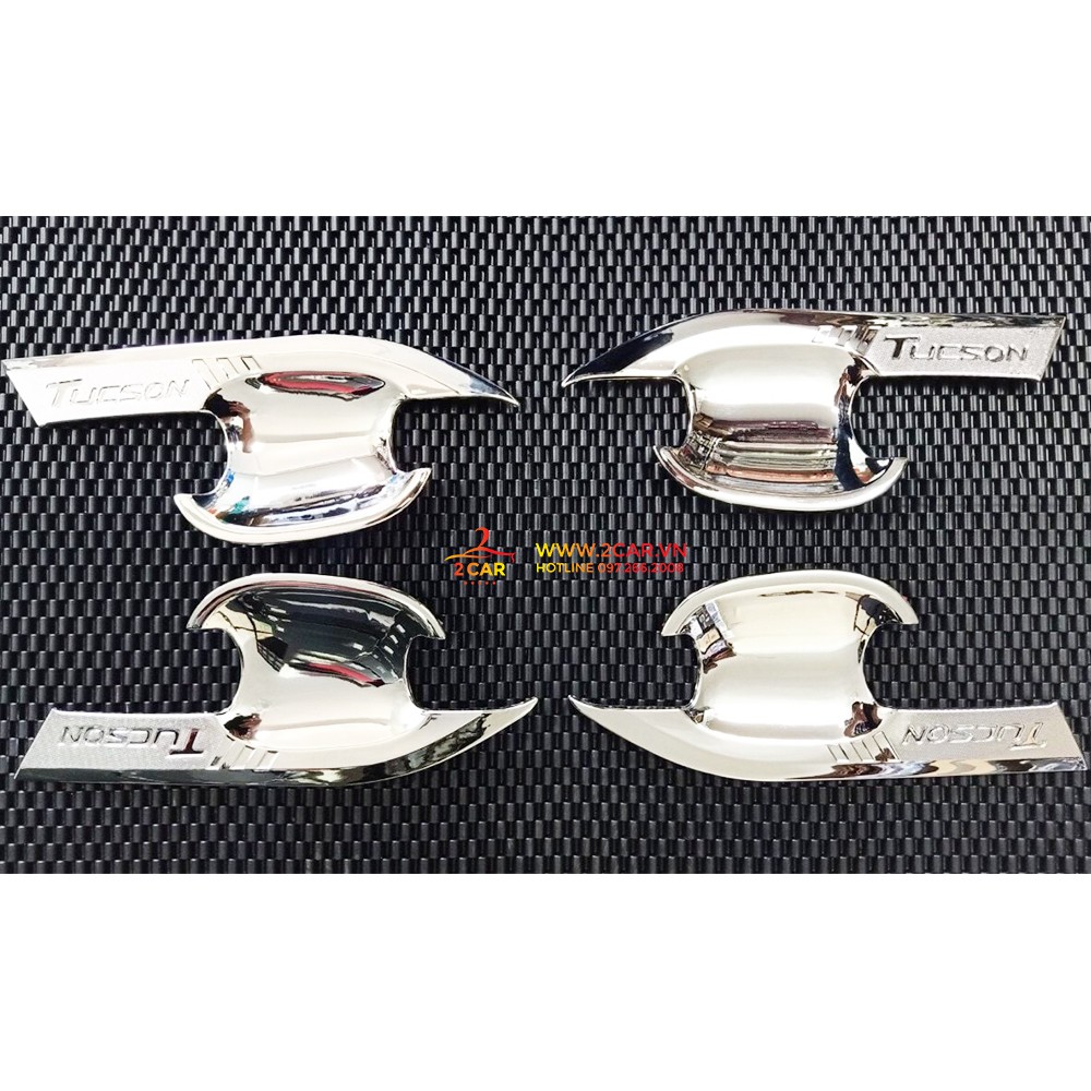 Ốp tay nắm, hõm cửa xe Hyundai Tucson 2016- 2021 mạ crom cao cấp