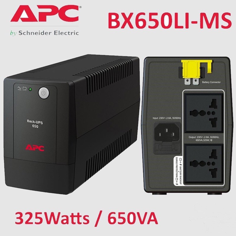 Bộ lưu điện UPS APC Bảo Hành 12 tháng BX650LI-MS 650VA 325W - Có Ắc Quy - BẢO HÀNH 12 THÁNG MÁY + ĂC QUY