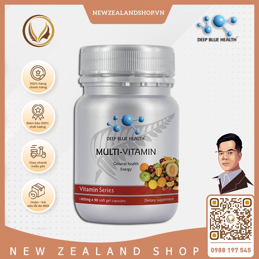 Viên uống Vitamin, bổ sung khoáng chất Deep Blue Health Multi-Vitamin 60 Viên